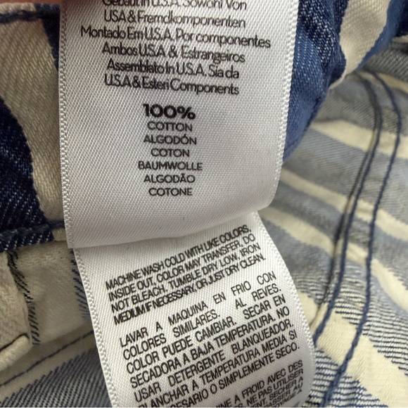 Tuckernuck Mother Patch Pocket Twister Sneak Wide Following Up Striped Jeans - Picture 12 of 12